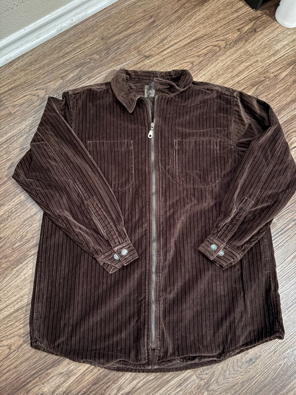 Men's Vintage St. John's Bay Brown Corduroy Shacket Size Large